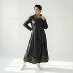A-Form Kleid Lederimitat Damen Oversize Übergang Caraclan Design Modeare Avantgarde Look
