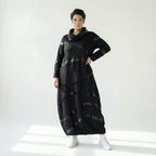 Ballonkleid aus Romanit Jersey mit Lederimitat-Streifen – weich & stretchig | Riberance bei Modeare entdecken