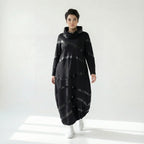 Ballonkleid aus Romanit Jersey mit Lederimitat-Streifen – weich & stretchig | Riberance bei Modeare entdecken