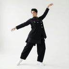 MODEARE - Avantgarde Set aus asymmetrischer Bluse, Weste mit Bindung und weiter Popeline-Hose