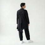 MODEARE - Avantgarde Set aus asymmetrischer Bluse, Weste mit Bindung und weiter Popeline-Hose