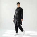 MODEARE - Avantgarde Set aus asymmetrischer Bluse, Weste mit Bindung und weiter Popeline-Hose