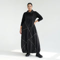 Extravagantes 2-teiliges Oversize-Kleid in Schwarz mit Zip-Details von Red Corner