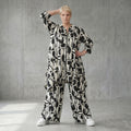 Oversize Slinky Set mit A-Form Jacke und Palazzo Hose von AKH Fashion exklusiv bei Modeare für moderne Lagenlook Styles
