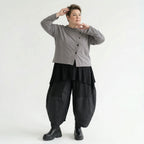 Oversize Feinstrick Jacke grau elastisch Übergangsjacke Damen AKH Premium Modeare stilvoll weich moderne Lagenlook Mode