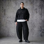 Ballonhose schwarz crash Popeline luftig Oversize Sommerlook AKH Premium Modeare weite Damenhose avantgarde bequem modern