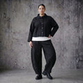 Ballonhose schwarz crash Popeline luftig Oversize Sommerlook AKH Premium Modeare weite Damenhose avantgarde bequem modern