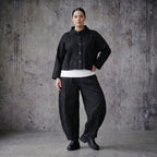 Ballonhose schwarz crash Popeline luftig Oversize Sommerlook AKH Premium Modeare weite Damenhose avantgarde bequem modern