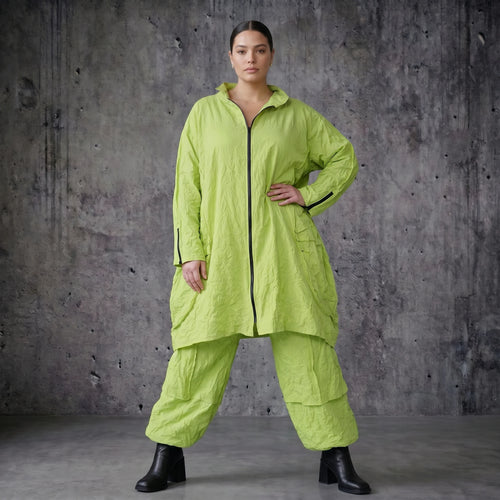 Oversize Crash Mantel Ballon Sommer leicht luftig AKH Premium Modeare Damen Jacke Popeline Look Frankreich hergestellt modern