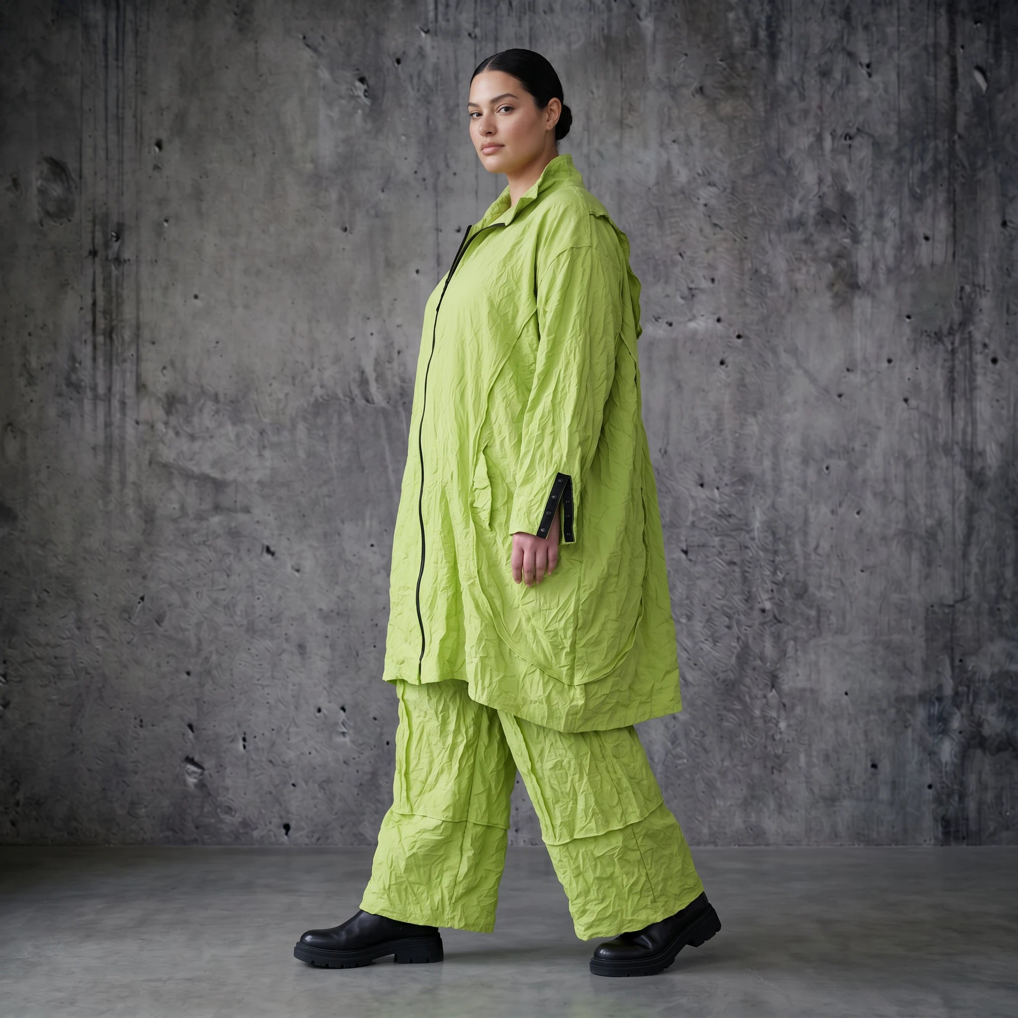 Oversize Crash Mantel Ballon Sommer leicht luftig AKH Premium Modeare Damen Jacke Popeline Look Frankreich hergestellt modern