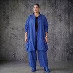 Oversize Crash Mantel Damen Ballonform blau Sommer leicht AKH Premium Modeare Avantgarde Jacke luftig Popeline modern Look