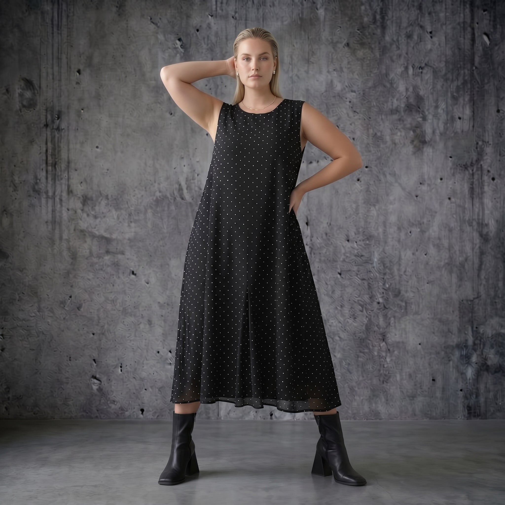 Ballon Kleid aus Tencel Popeline schwarz mit Punkten Sommer Oversize Look AKH Premium bei Modeare entdecken und stilvoll kombinieren