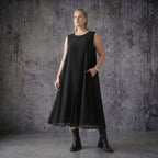 Ballon Kleid aus Tencel Popeline schwarz mit Punkten Sommer Oversize Look AKH Premium bei Modeare entdecken und stilvoll kombinieren