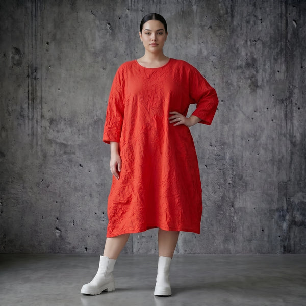 AKH Premium Crash Ballon Kleid aus Popeline Sommer Oversize Damenmode Modeare