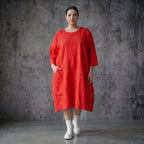 AKH Premium Crash Ballon Kleid aus Popeline Sommer Oversize Damenmode Modeare