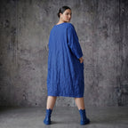 Crash Ballon Kleid Oversize Sommerkleid Popeline AKH Premium bei Modeare Royalblau Lagenlook luftig leicht aus Frankreich