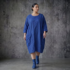 Crash Ballon Kleid Oversize Sommerkleid Popeline AKH Premium bei Modeare Royalblau Lagenlook luftig leicht aus Frankreich