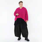 Oversize Strick Kapuzenshirt im Lagenlook aus Baumwolle Acryl von AKH Premium bei Modeare für Damen in Plus Size 54/64