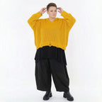 Oversize Strick Kapuzenshirt mit Destroyed Optik aus Baumwolle Acryl von AKH Premium bei Modeare Damenmode Lagenlook