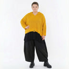 Oversize Strick Kapuzenshirt mit Destroyed Optik aus Baumwolle Acryl von AKH Premium bei Modeare Damenmode Lagenlook