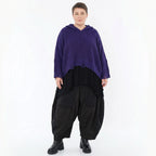 Oversize Strick Kapuzenshirt aus Baumwolle Acryl von AKH Premium bei Modeare - Avantgarde Lagenlook Pullover Damen