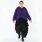 Oversize Strick Kapuzenshirt aus Baumwolle Acryl von AKH Premium bei Modeare - Avantgarde Lagenlook Pullover Damen