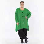 Oversize Strick Shirt A-Form mit Cut-Out Löchern Destroyed Look AKH Premium bei Modeare große Größen Damen