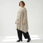 Oversize Strick Shirt A-Form mit Cut-Out Löchern Destroyed Look AKH Premium bei Modeare Damenmode große Größen