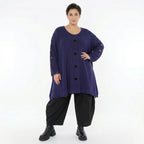 Oversize Strick Shirt A-Form mit Cut-Out Löchern Destroyed Look AKH Premium bei Modeare Damenmode große Größen