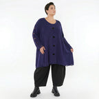 Oversize Strick Shirt A-Form mit Cut-Out Löchern Destroyed Look AKH Premium bei Modeare Damenmode große Größen