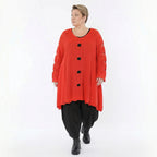 Oversize Strick Shirt A-Form mit Cut-Out Löchern Destroyed Look Orange AKH Premium große Größen