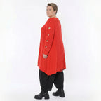 Oversize Strick Shirt A-Form mit Cut-Out Löchern Destroyed Look Orange AKH Premium große Größen