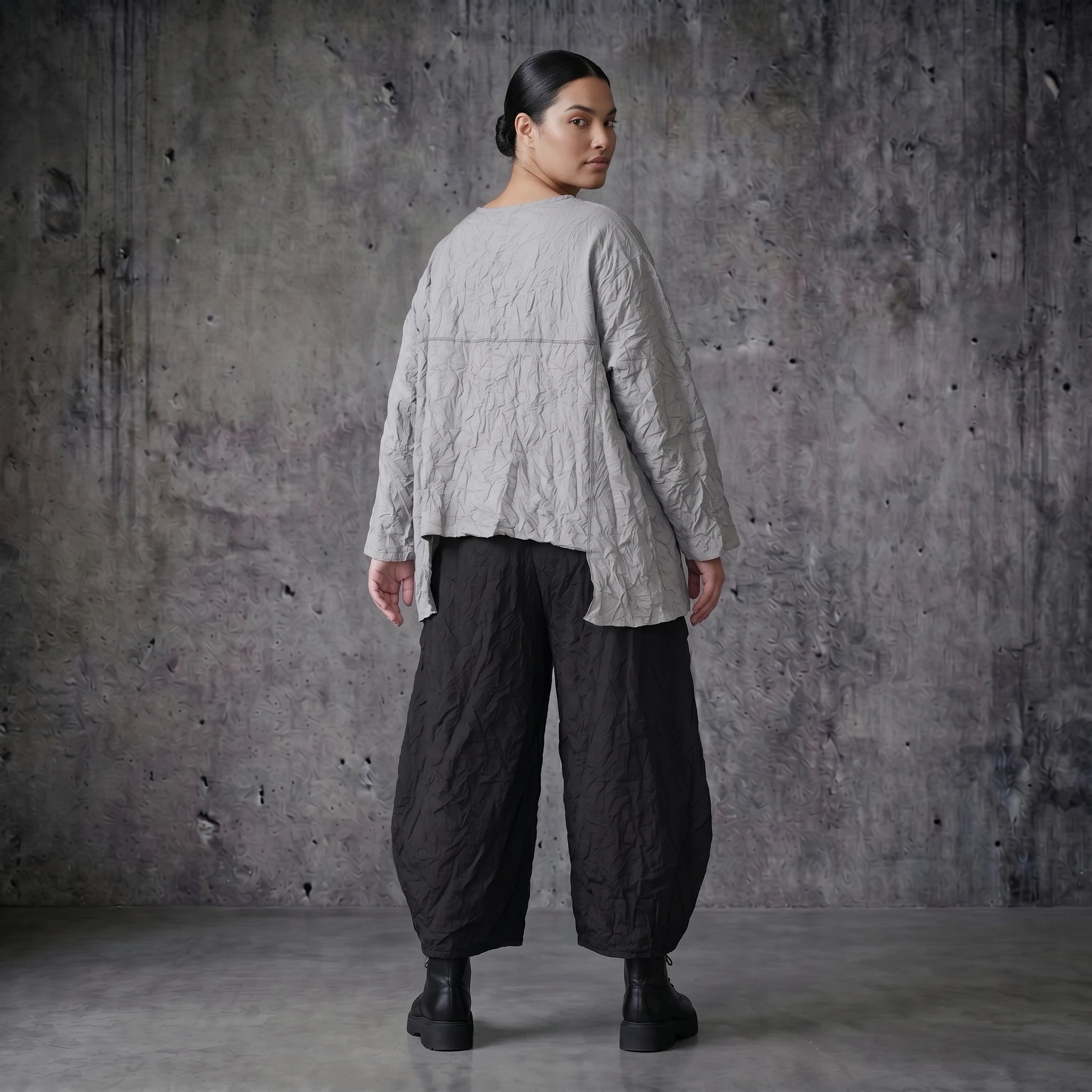 AKH Premium Crash Big Shirt aus Popeline Oversize Sommer Damenmode - Modeare Frankreich Lagenlook luftig leicht