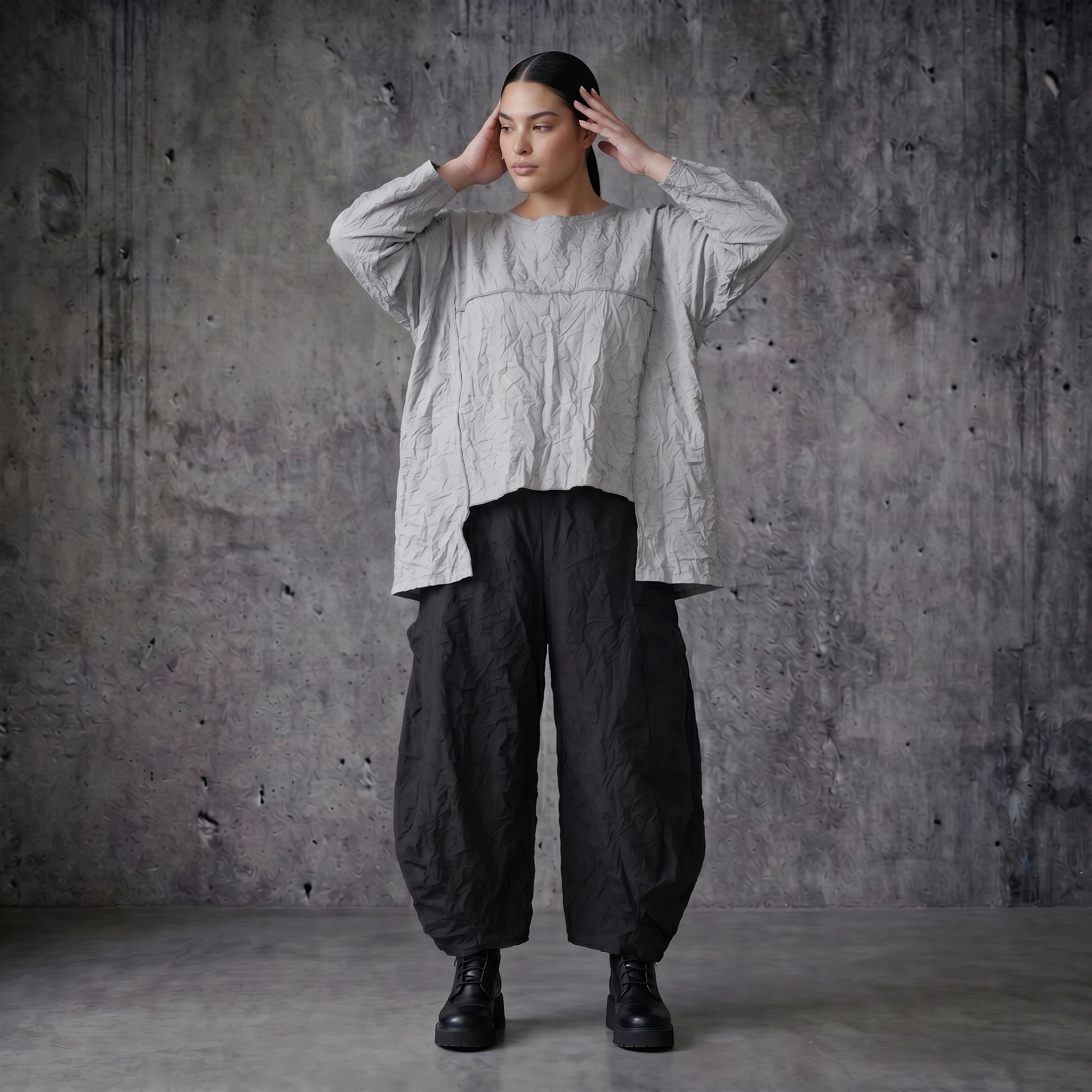 AKH Premium Crash Big Shirt aus Popeline Oversize Sommer Damenmode - Modeare Frankreich Lagenlook luftig leicht