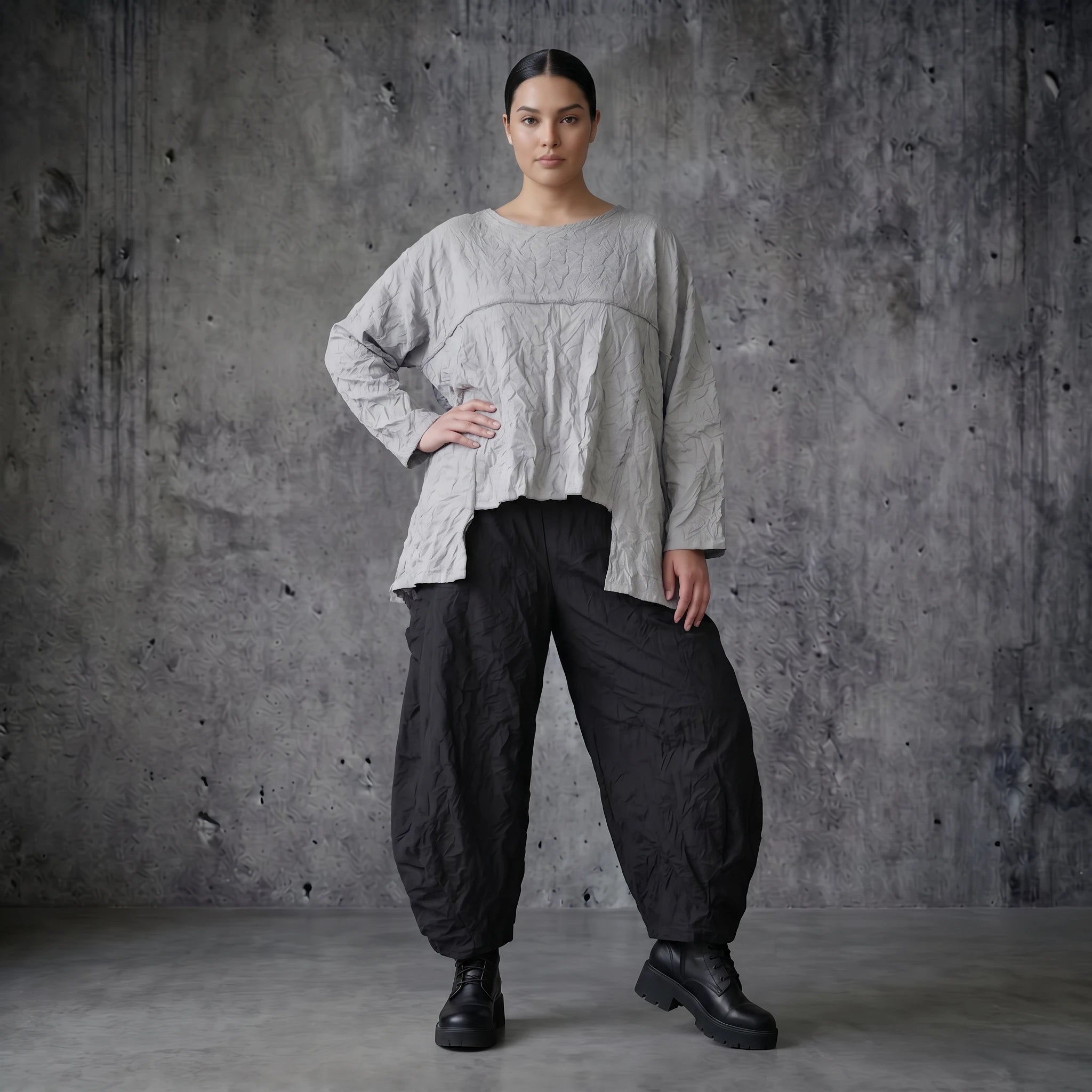 AKH Premium Crash Big Shirt aus Popeline Oversize Sommer Damenmode - Modeare Frankreich Lagenlook luftig leicht