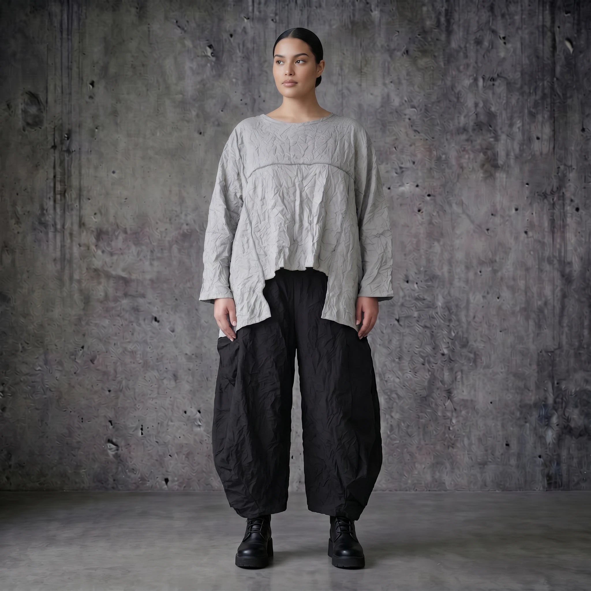 AKH Premium Crash Big Shirt aus Popeline Oversize Sommer Damenmode - Modeare Frankreich Lagenlook luftig leicht