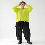 Kastiger Strick Überwurf Oversize mit Destroyed Optik aus Baumwolle Acryl AKH Premium bei Modeare für Lagenlook Damenmode