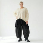 Kastiger Strick Überwurf in Naturweiß aus Baumwolle Acryl Mix von AKH Premium bei Modeare Oversize Look für Damen