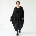 Oversize Strickjacke A Form aus Baumwolle mit Destroyed Optik von AKH Premium bei Modeare Lagenlook Avantgarde Damenjacke
