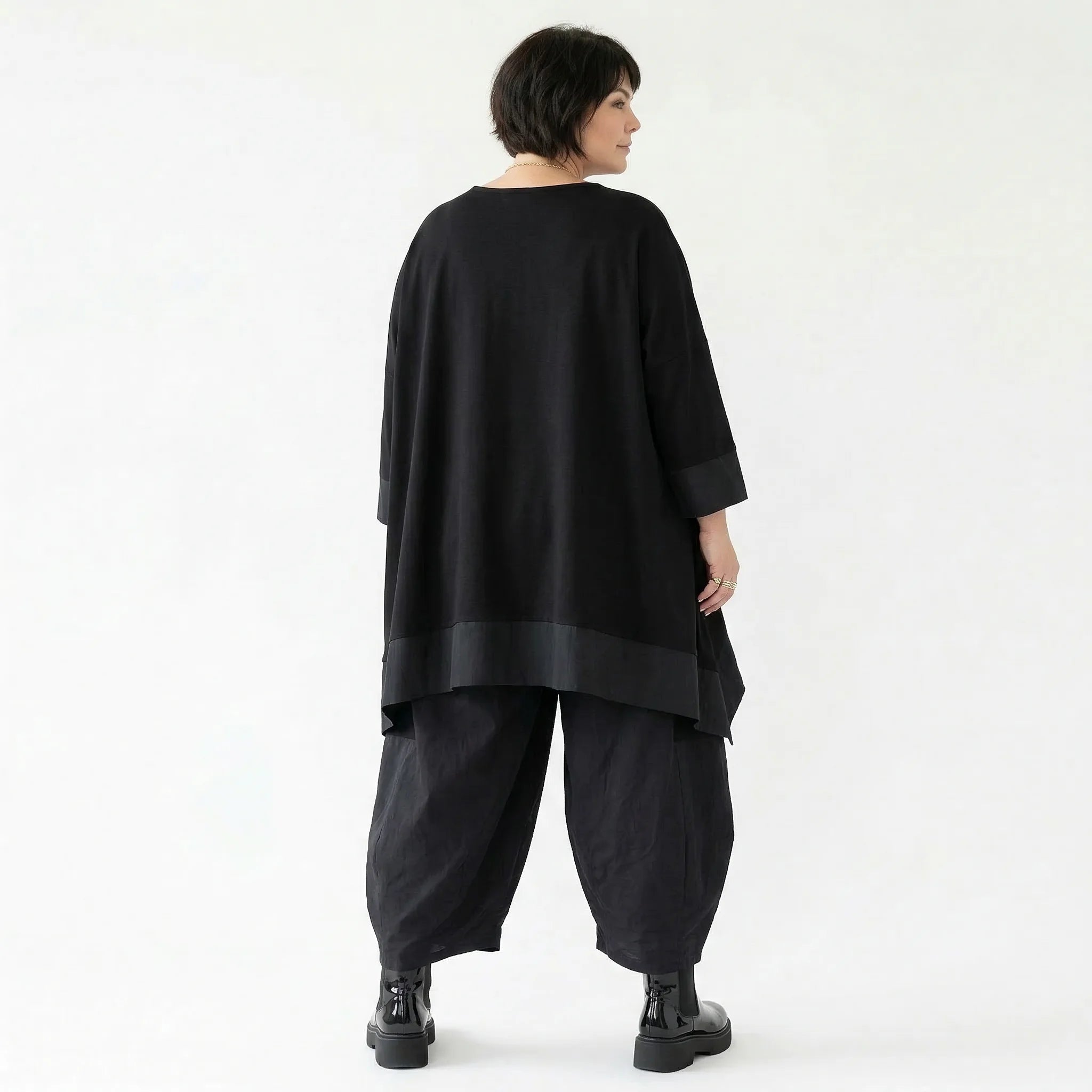 Ballon Hose Jacquard Weich fallende Ballonhose mit Memory Taft und Stretch Molton für Oversize Look und Komfort AKH Premium Modeare jetzt
