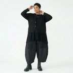 Oversize Feinstrick Jacke schwarz weich stretch Übergang AKH Premium Modeare Lagenlook modern Damenjacke minimalistisch
