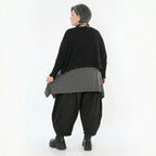 Oversize Strickjacke aus Baumwolle mit Destroyed Optik von AKH Premium bei Modeare Lagenlook Damen Jacke schwarz kastig