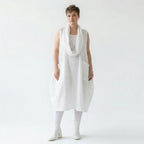 Oversize Ballon Kleid weiß Baumwolle Lagenlook leicht luftig AKH Premium Modeare Damenmode Avantgarde Sommer Stil Frankreich