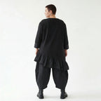 Asymmetrisches Oversize Shirt schwarz aus Jacquard und Memory Taft für Damenstyles von AKH Premium bei Modeare entdecken