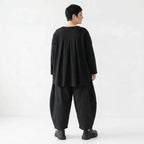 Milano Jersey Oversize Shirt mit Glocke in Schwarz von AKH Premium bei Modeare Lagenlook Damen Shirt elegant weich stretch