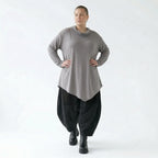Feinstrick Shirt Oversize A Form Rollkragen weich elastisch grau AKH Premium bei Modeare Layering Look Damen modern Frankreich