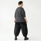 Oversize Feinstrick Shirt Damen anthrazit mit Taschen und Fransen Detail AKH Premium Modeare Lagenlook weich stretch Übergang
