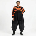Strick Überwurf Damen Oversize Streifen Look weich Baumwolle kastig AKH Premium Modeare Layering Avantgarde bequem Trend Style
