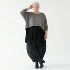 Oversize Feinstrick Überwurf kastig Lagenlook stretch weich AKH Premium Modeare Damenmode Avantgarde Übergang bequem modern