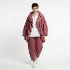Cadrelli Damen Zweiteiler Rosébraun – Oversize Jacke & Hose, Viskose, Made in Turkey, EU 38/48, Lagenlook, Avantgarde-Outfit